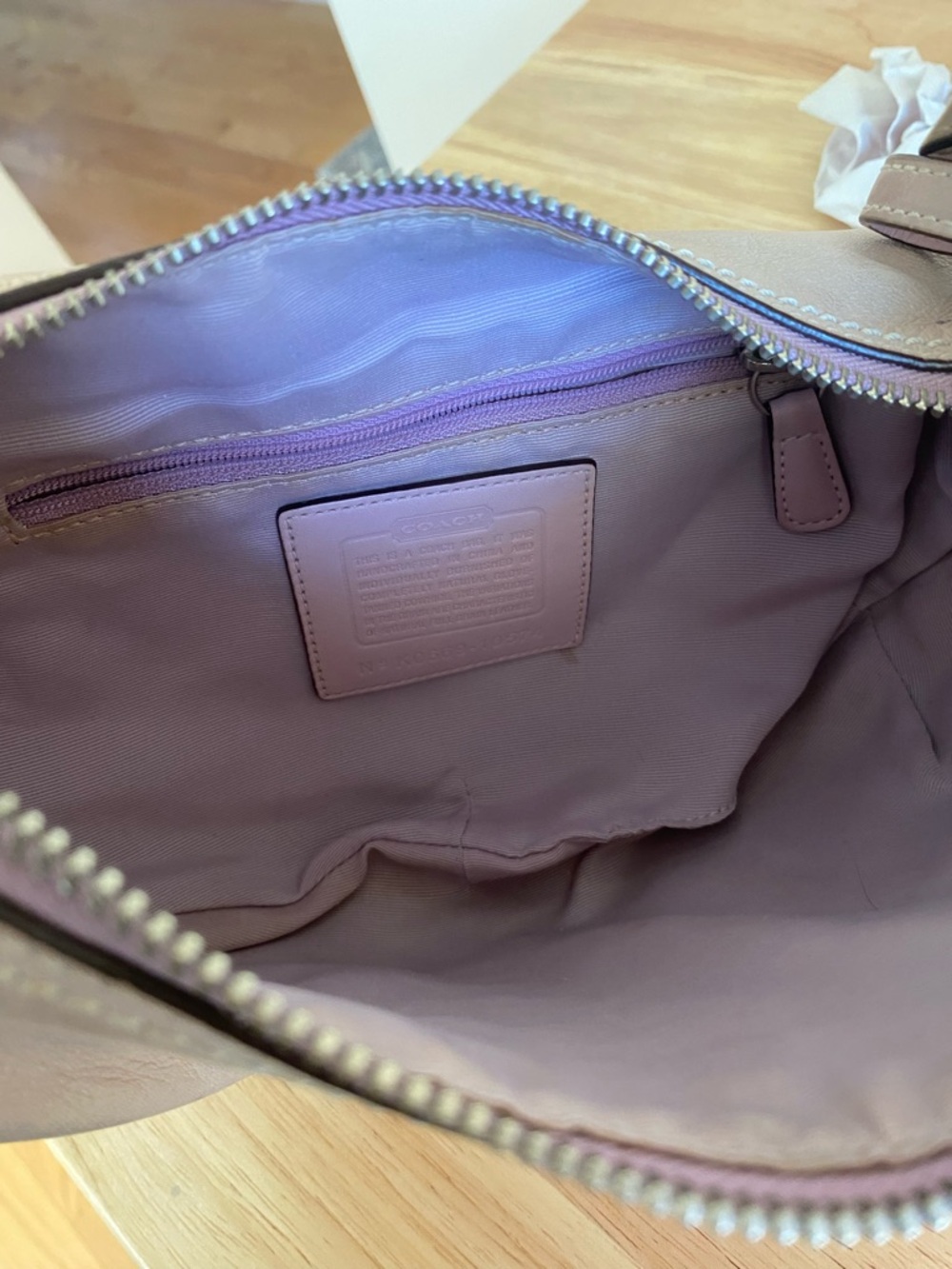 Coach Light Pink Leather Baguette Hobo Sling Bag - Picture 11 of 12